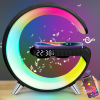 5IN1 Smart wireless Charger Table Lamp Bluetooth Speaker Alarm Clock RGB Colorful Atmosphere Lights