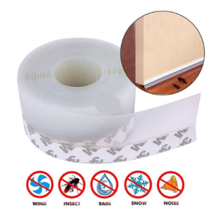 Luteti Silicone Self-Adhesive Seal Strip for Door, Window, Door Weather Seal, Bottom Door Seal Windproof Weather Stripping Door Draft Stopper for Home Bathroom