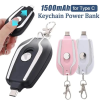 1500mAh Portable Keychain Power Bank|Fast Charging for Type C Phone|Charger External Battery Pack for Emergency Power