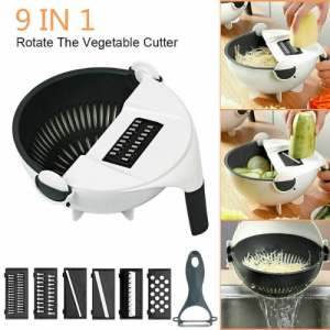 New 11 in 1 Multifunction Magic Rotate Vegetable Cutter with Drain Basket Large Capacity Vegetables Chopper Veggie Shredder Grater Portable