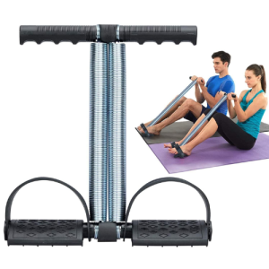 Adonyx Plastic and Steel Sit Up Equipment Pull Rope Dual Spring Tension Foot Pedal Sport Fitness Slimming - Double Spring