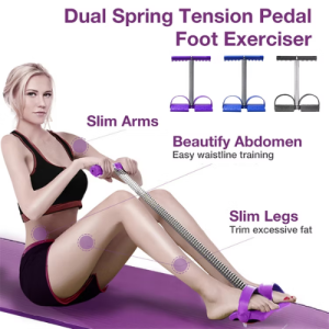 Adonyx Plastic and Steel Sit Up Equipment Pull Rope Dual Spring Tension Foot Pedal Sport Fitness Slimming - Single Spring