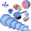 Silicon Food Cover Set of 6pcs Kitchen Reusable Silicone Stretch Cover Seal Lid Preservation Vacuum Food Storage Wrap Bowl Pot Cover