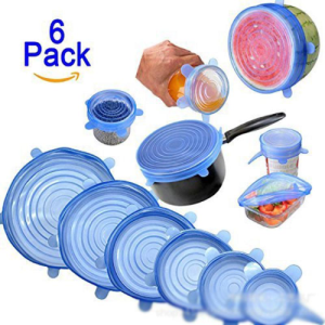 Silicon Food Cover Set of 6pcs Kitchen Reusable Silicone Stretch Cover Seal Lid Preservation Vacuum Food Storage Wrap Bowl Pot Cover