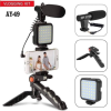 Vlogging Kit-01LM With Light, Table Tripod Stand, Microphone & Phone Holder
