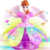 Princess Music Dancing Doll & Rotating Angel Girl Flashing Lights with Music Gift Toy For Kids or Baby