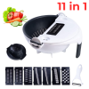 New 11 in 1 Multifunction Magic Rotate Vegetable Cutter with Drain Basket Large Capacity Vegetables Chopper Veggie Shredder Grater Portable