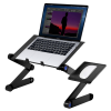 Best Quality 360 Degree Aluminum Foldable T8 Laptop Table With Cooling Dual Fan Mouse Board, Black-Laptop stands