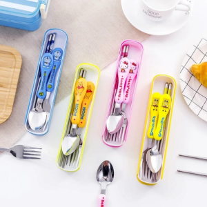 Stainless Steel Cute Fork Spoon Set Safe Material For Baby Kids Toddler