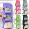 6 Pocket Foldable Hanging Bag 3 Layers Folding Shelf Bag Purse Handbag Organizer Door Sundry Pocket Hanger Storage Closet Hanger - Hanger - Hanger