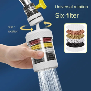 Kitchen Water Faucet Filter 6 Layers Nozzle Filter 360 Degree Rotation Faucet Purifier Water Tap Nozzle Filter