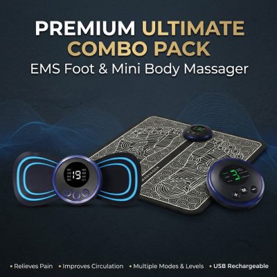 Premium Dual EMS Massager Combo Set - Foot Massager & Neck Massager